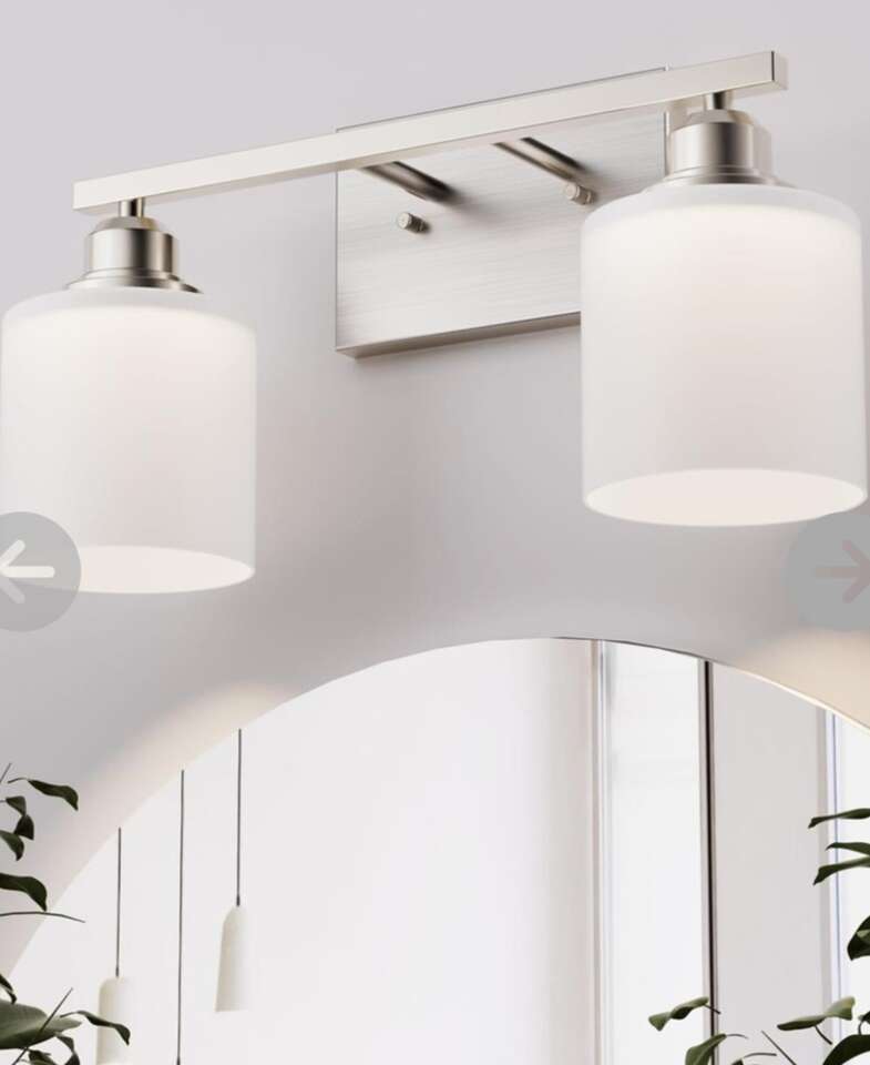 NEW 2 Light Bathroom Light Fixture Brushed Nickel