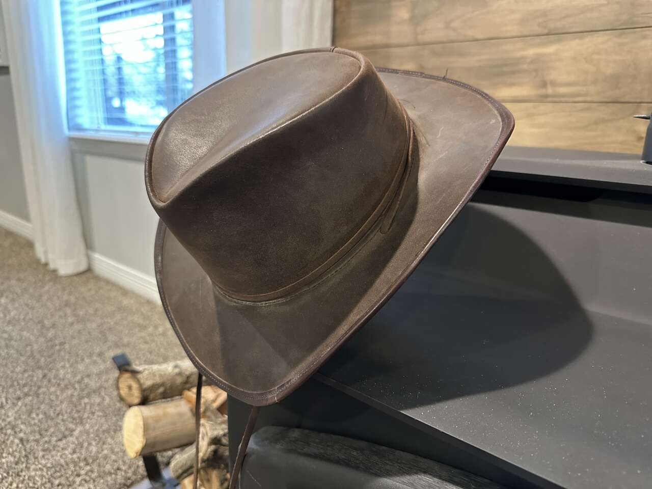 Winfield Cover Co., San Francisco, brown leather hat, XL