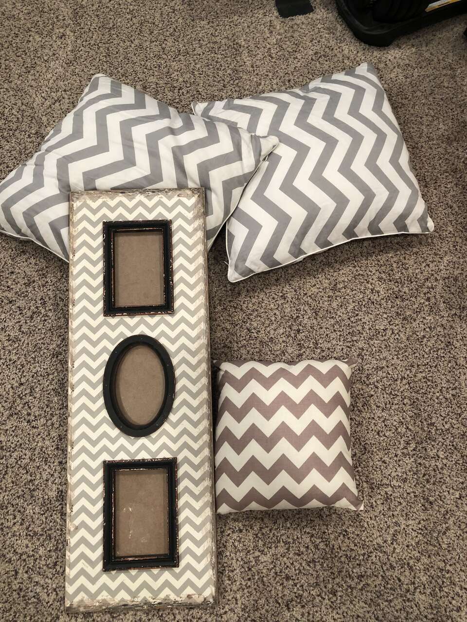 Gray chevron accents