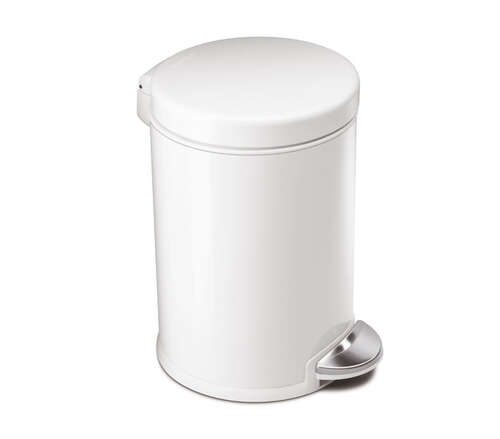 Simplehuman 4.5L White Round Step Trashcan