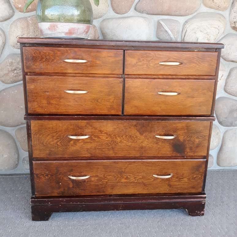 Rustic Antique Solid Wood 6 Drawer Emerson Dresser