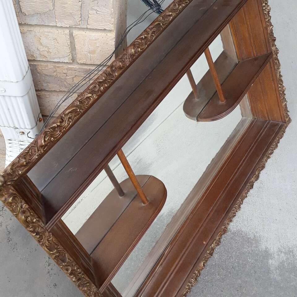 Vintage Mid Century Shadow Box Wall Mirror