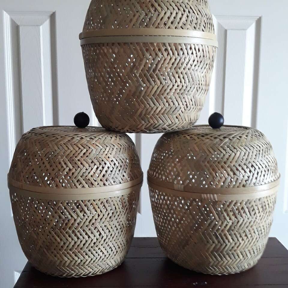 IKEA Tjillevips Baskets Bamboo