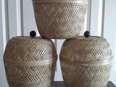 IKEA Tjillevips Baskets Bamboo