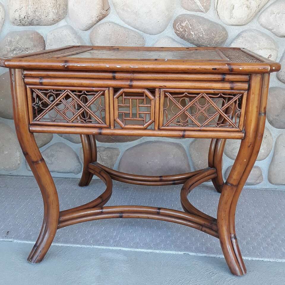 Rattan LARGE Side End Accent Table