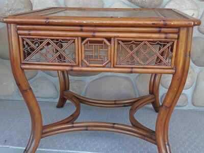 Rattan LARGE Side End Accent Table