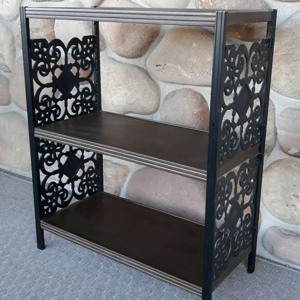 Mid Century Modern Metal and Plastic Small Shelf