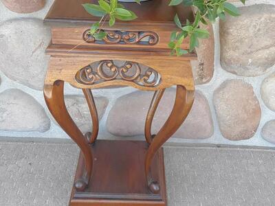 Wooden Hand Carved Side Table Plant Stand