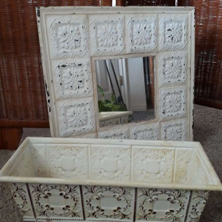 Small Mirror and Plant Holder