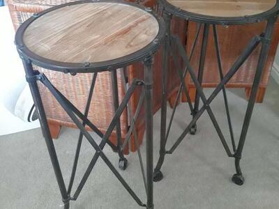 Accordion Metal / Wood Side Table (2)