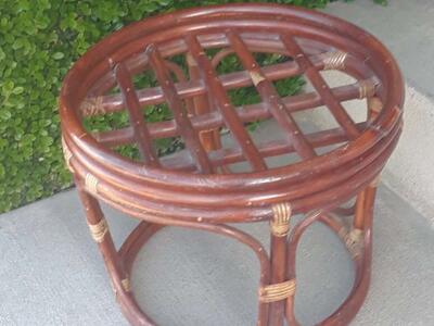 Rattan Footstool or plant stand