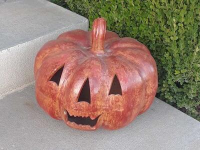 Terracotta Jack O' Lantern Pumpkin