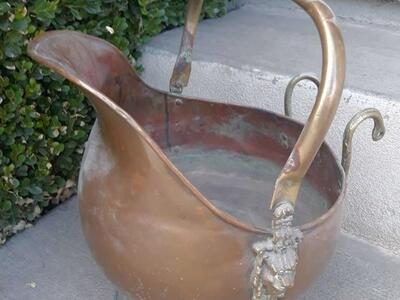 copper Coal Scuttle Ash Bucket Planter