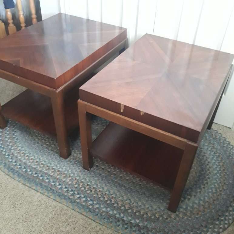 Pair of Lane Two Tier Side Tables Pair