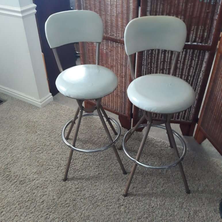 2 VTG MCM Atomic Cosco Swivel Bar Stool Chair