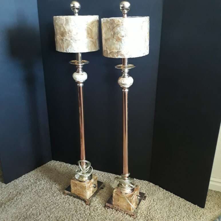 Set of Two Uttermost Silver Pearl Buffet Lamps