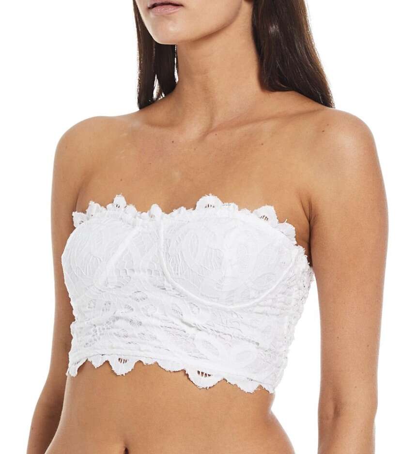 Free People Adella Lace Strapless Corset Bra Top S