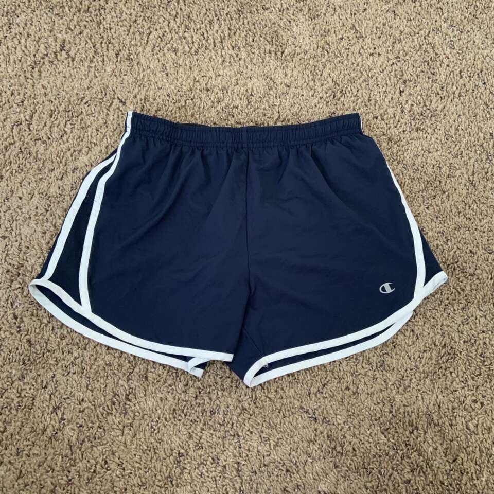 Champion Navy Blue White Athletic Shorts sz S