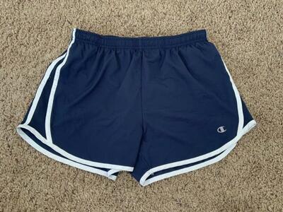Champion Navy Blue White Athletic Shorts sz S