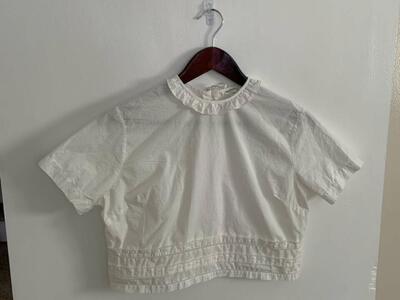 De Costa Vintage White Crop Top Size 34 Small