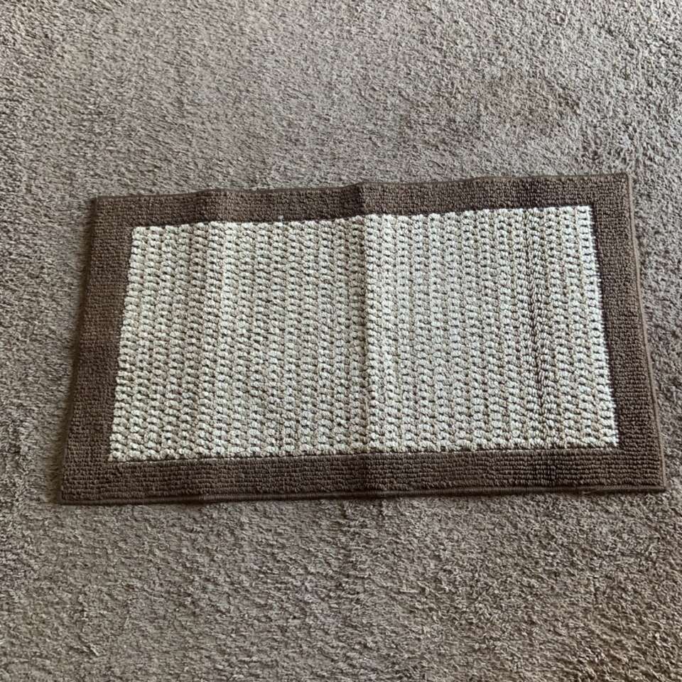 Slip Resistant Brown Tan Door Rug 20.5” x 35.5”