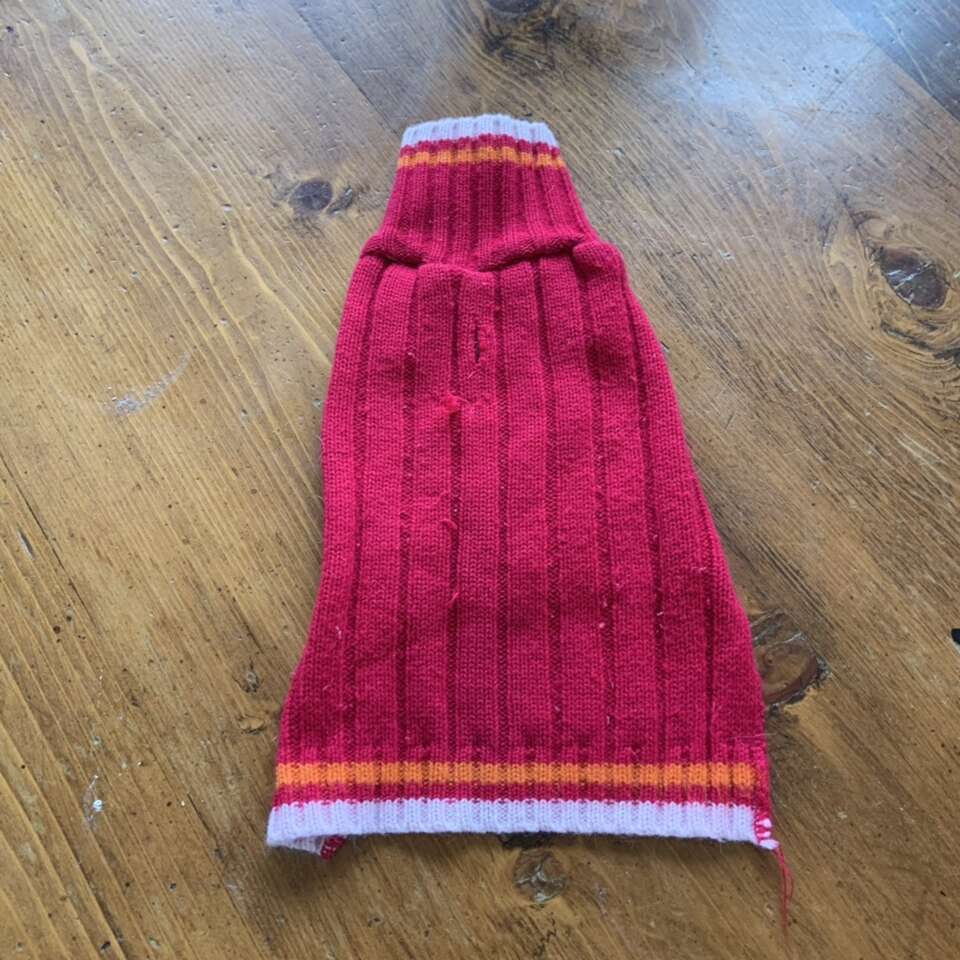 Hot Pink Orange White Dog Sweater Size S