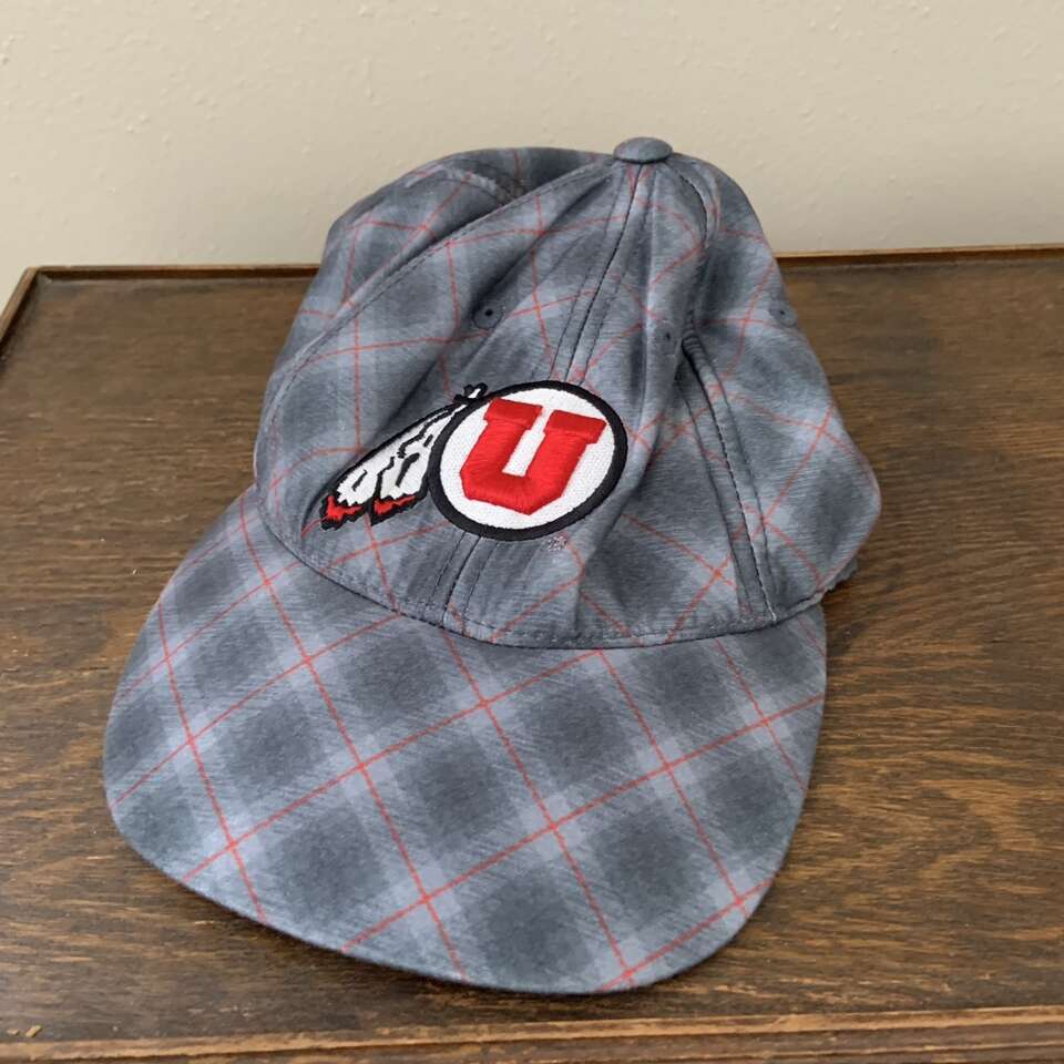University of Utah Grey Plaid Baseball Cap Hat