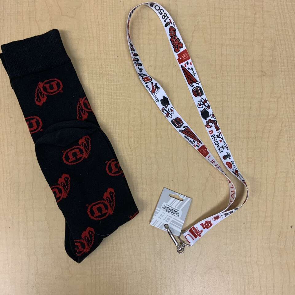 University of Utah Adult Socks & Lanyard Varsity