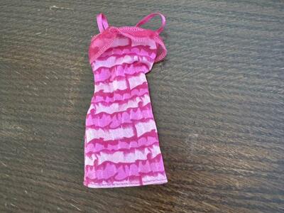 Barbie Doll Pink Ruffle Striped Dress