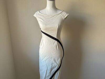 Black and Cream Form Fitting Dress Size Small