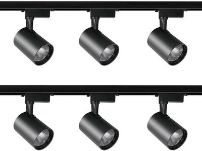 LED Track Lighting Kit, 6 Lights, 30W 2700lm System has 6.5 FT Rail, 6000K Cold Light, No Flicker