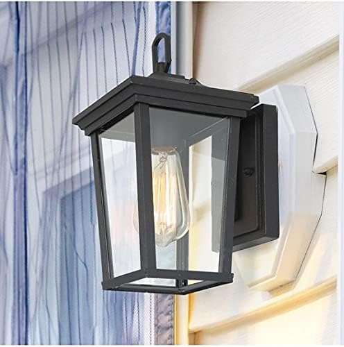 1 Outdoor Lantern Sconce Wall Light with Clear Glass