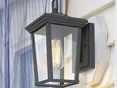 1 Outdoor Lantern Sconce Wall Light with Clear Glass