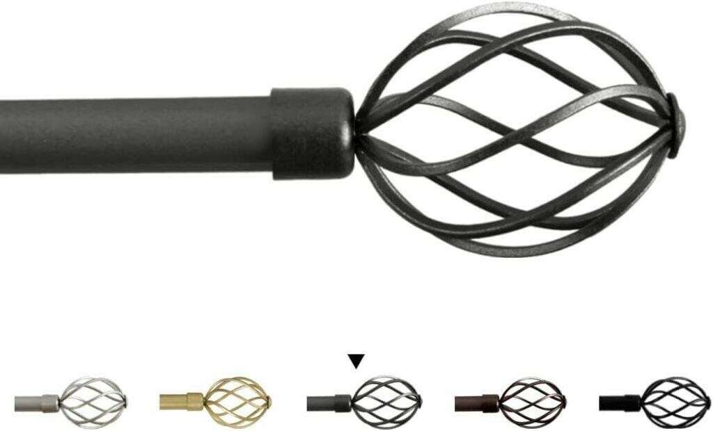 H.VERSAILTEX Decorative Twisted Cage, Single Window Curtain Rod Adjustable Set 28" to 48" 3/4" Diameter