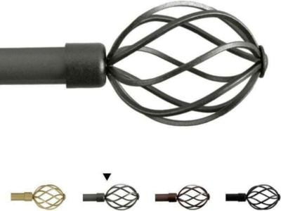 H.VERSAILTEX Decorative Twisted Cage, Single Window Curtain Rod Adjustable Set 28" to 48" 3/4" Diameter