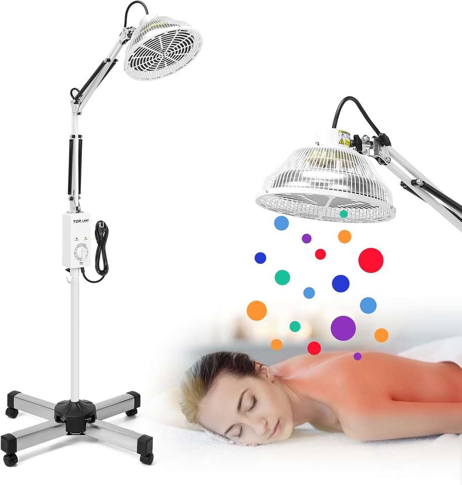 TDP Far Infrared Mineral Heat Lamp, 5-Stage Timer Control, Anti-Burn