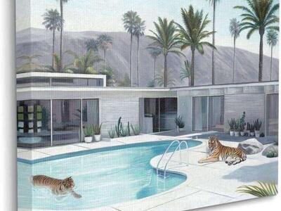 Stupell Industrie Tiger Summer Swimming Pool 36x48