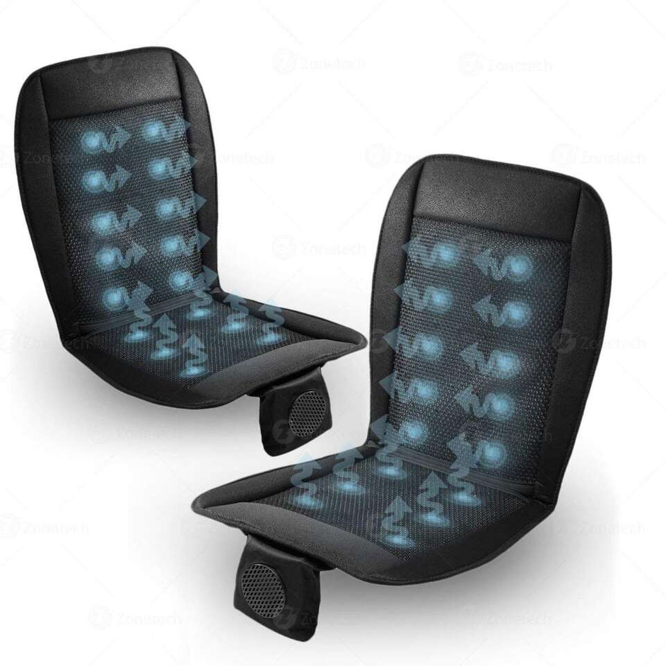 Zone Tech Black Cooling Car Seat Cushion 2-Pack