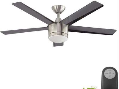 Home Decorators Collection 52 in. LED Brushed Nickel Ceiling Fan