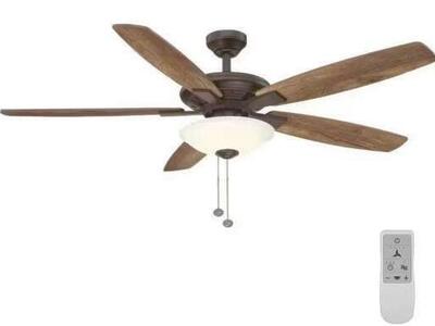 Integrated LED Oil Rubbed Bronze Ceiling Fan with Wi-Fi Remote Control