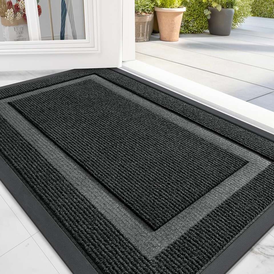 36x24 OLANLY Door Mat, Black, Waterproof