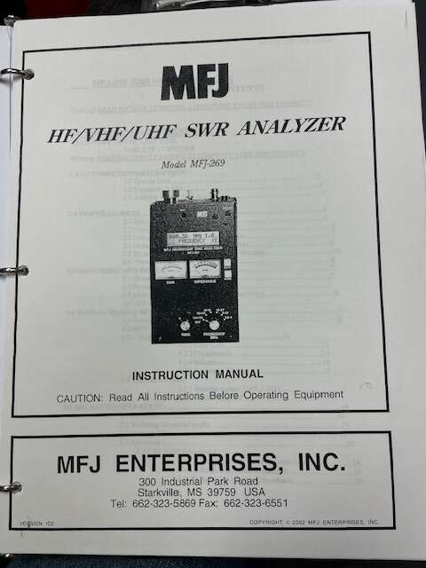 MANUALS FOR THE MFJ-269 AND MFJ-66