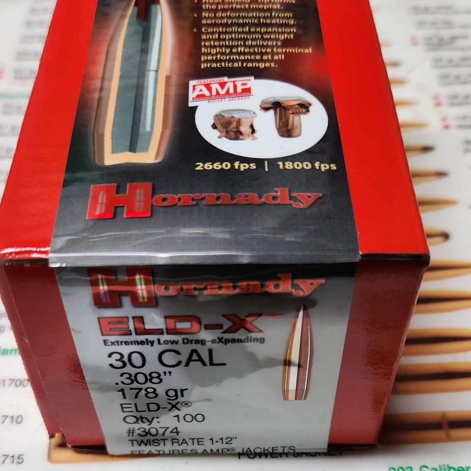 Hornady ELD-X 178gn .30cal.
