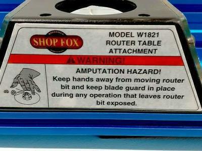 NEW SHOP FOX TABLE ROUTER ATTACHMENT W1821