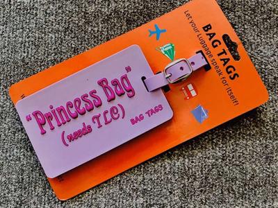 4 NEW EMBOSSED PINK BAG TRAVEL LUGGAGE TAG