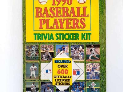 VINTAGE 1990 BASEBALL PLAYERS TRIVIA STICKER KIT