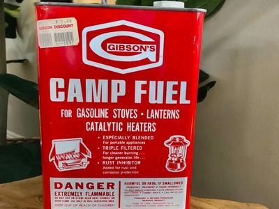 RARE VINTAGE ANTIQUE RED CAMPING FUEL GAS CAN