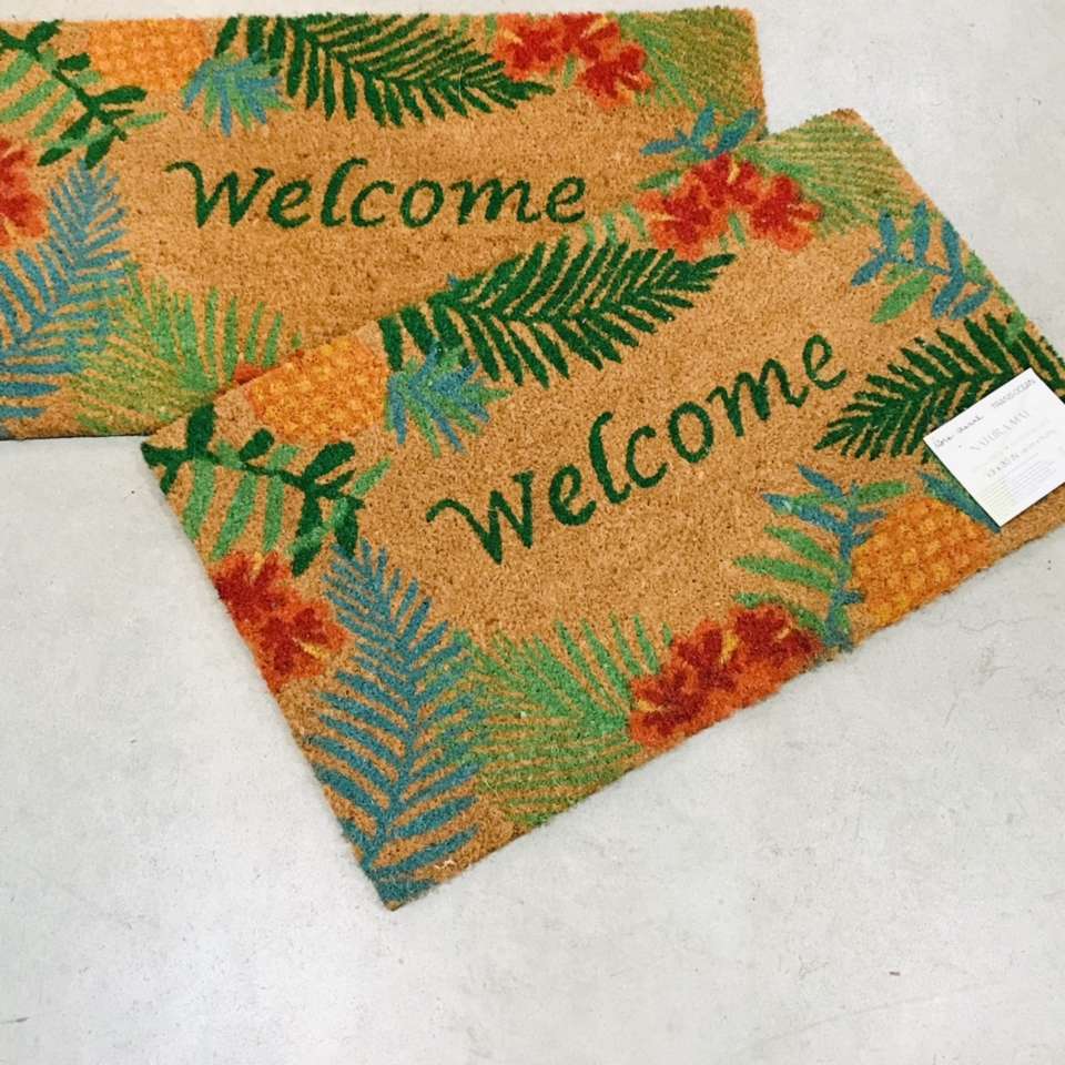 2 BRAND NEW NATURAL TROPICAL WELCOME OUTDOOR MAT