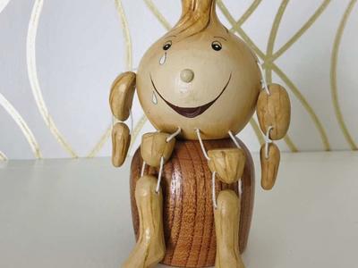 WOODKINS BY LINDA ~ WOODEN VEGETABLE ORNERY ONION