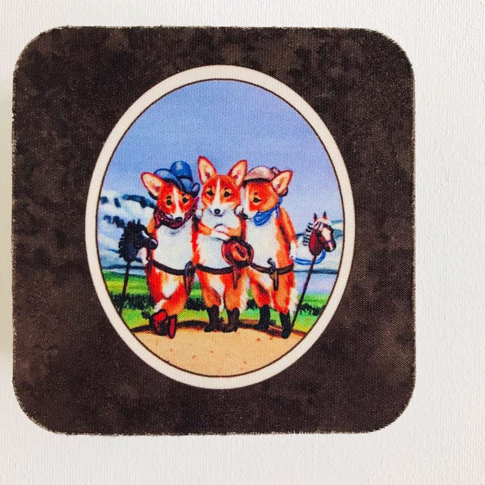 NEW ADORABLE SET OF 7 CORGI DOG PUPPY COASTER